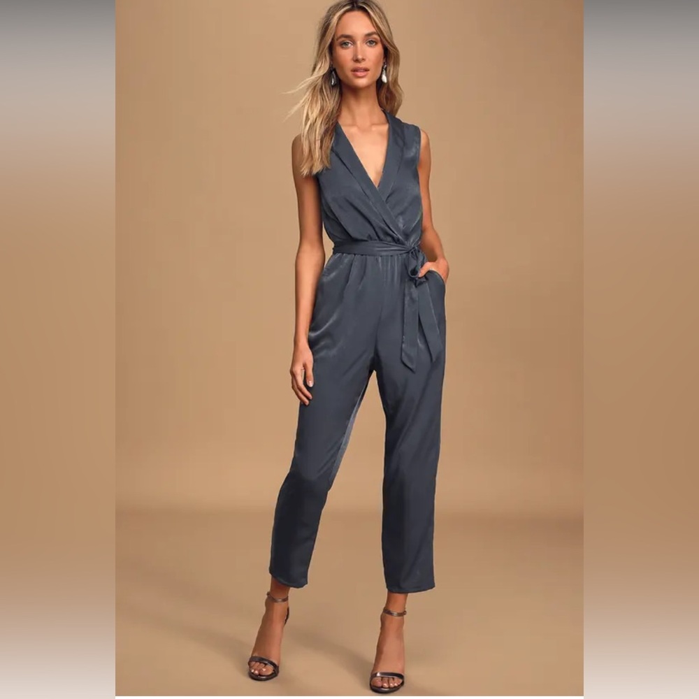 Lulus Love Like That Satin Sleeveless Jumpsuit
